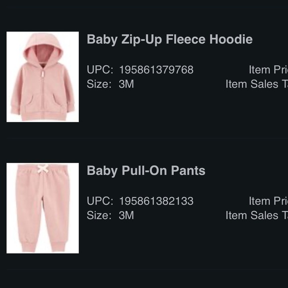 Carter’s Pink Sweat Set (3M) - Picture 2 of 2